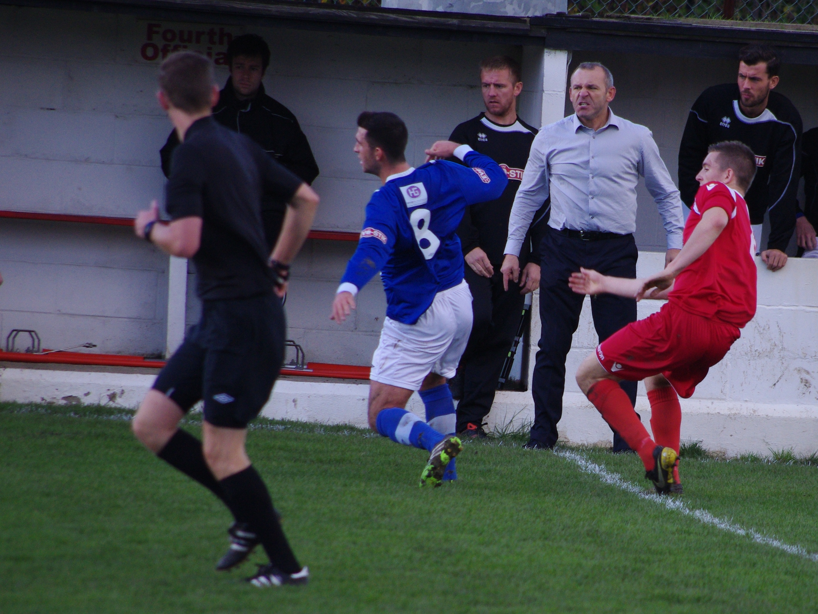 Shaun Reid shouts at referee Donahue