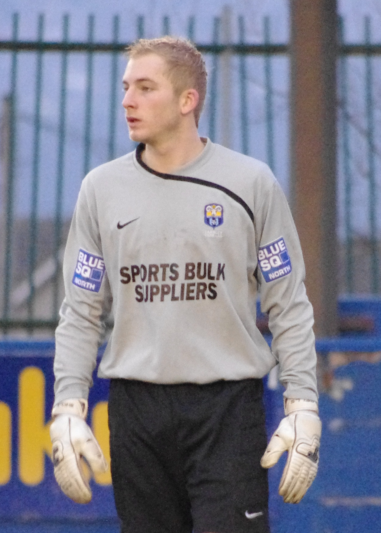 Dave Syers in one of his two appearances in goal for Farsley Celtic