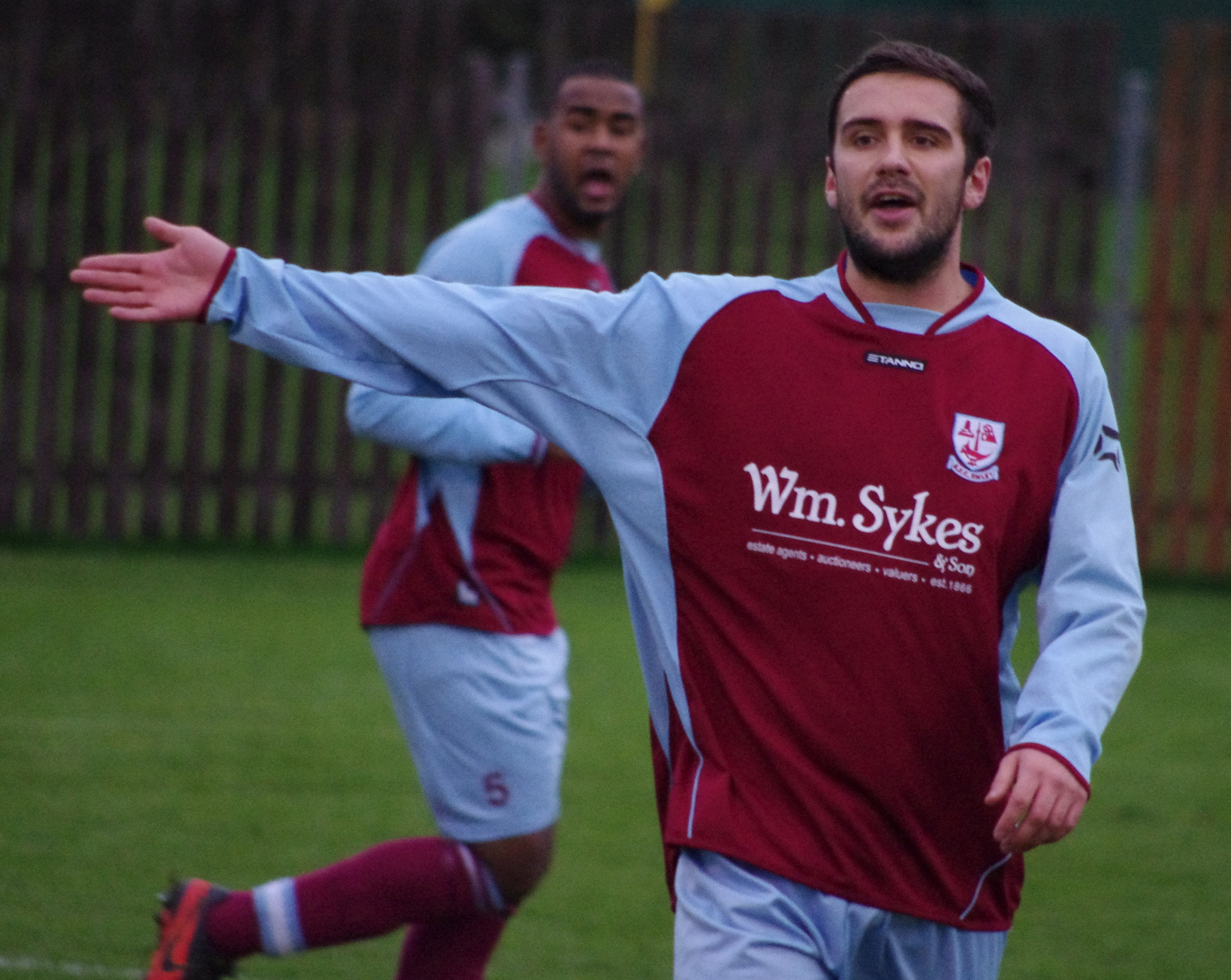 Alex Hallam scored Emley's goal in the FA Vase defeat to Jarrow Roofing