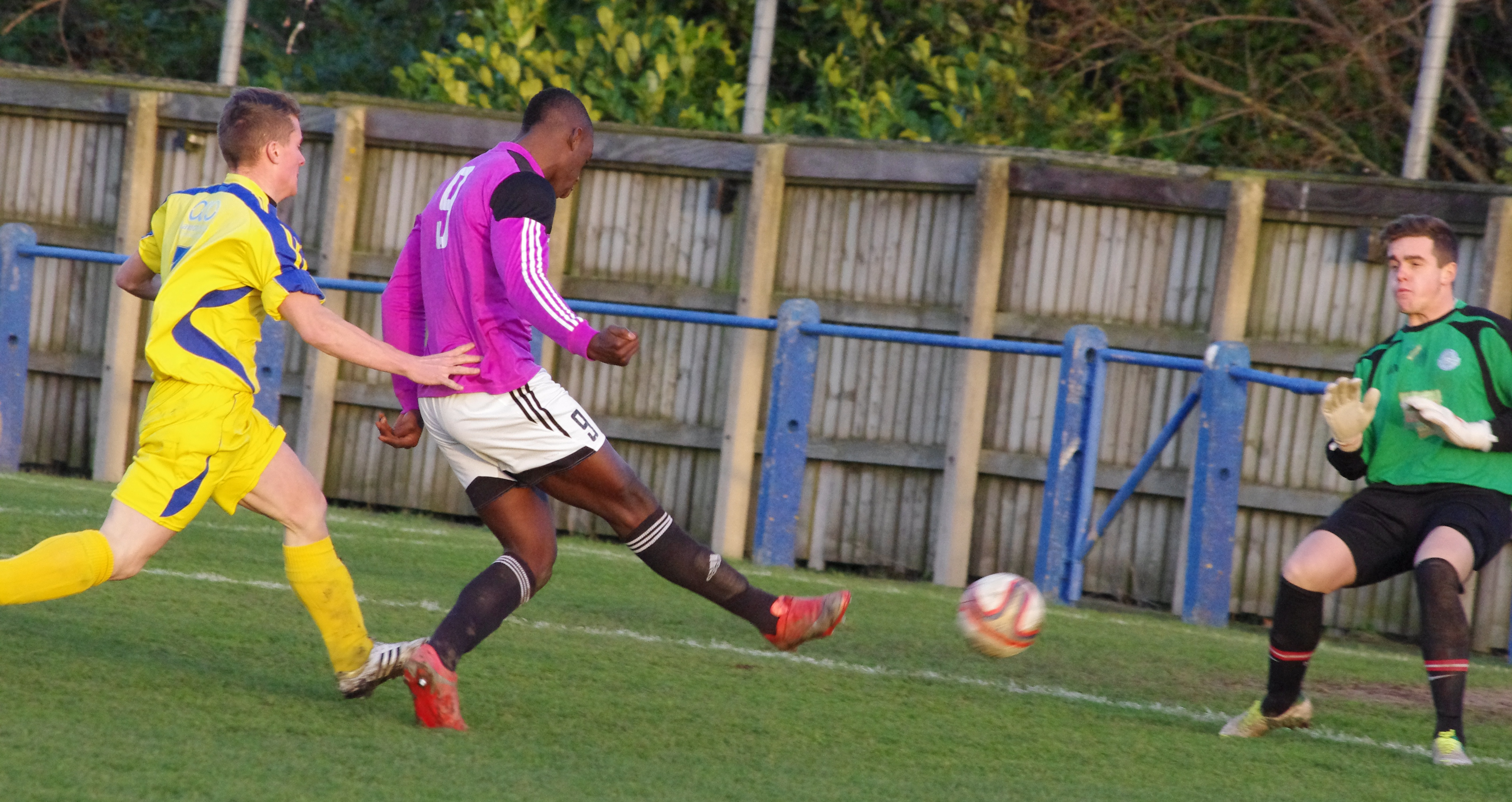 Garforth striker Curtly Martin-Wyatt makes the score 1-1