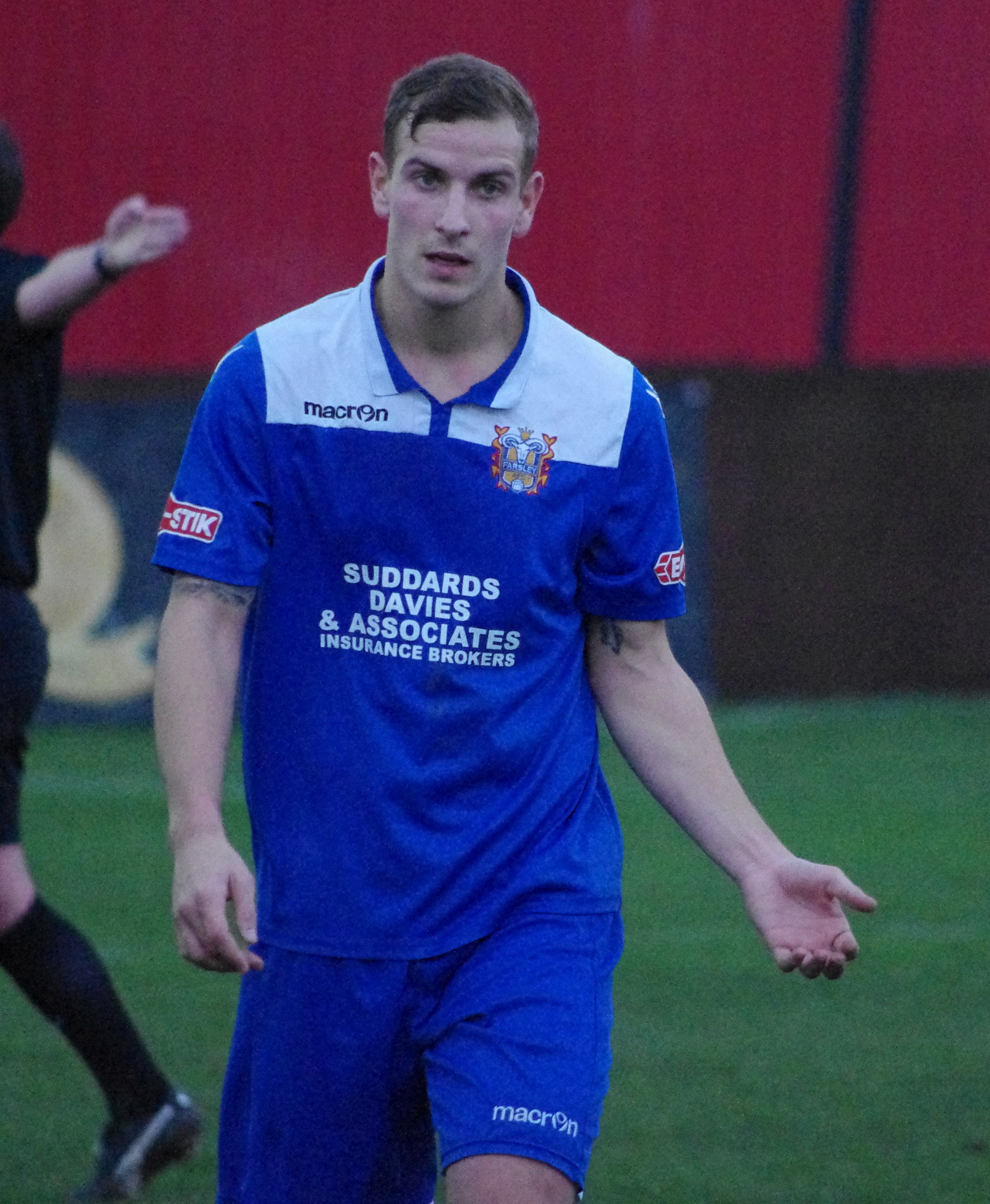 Gibraltar International striker Adam Priestley gave Farsley the lead