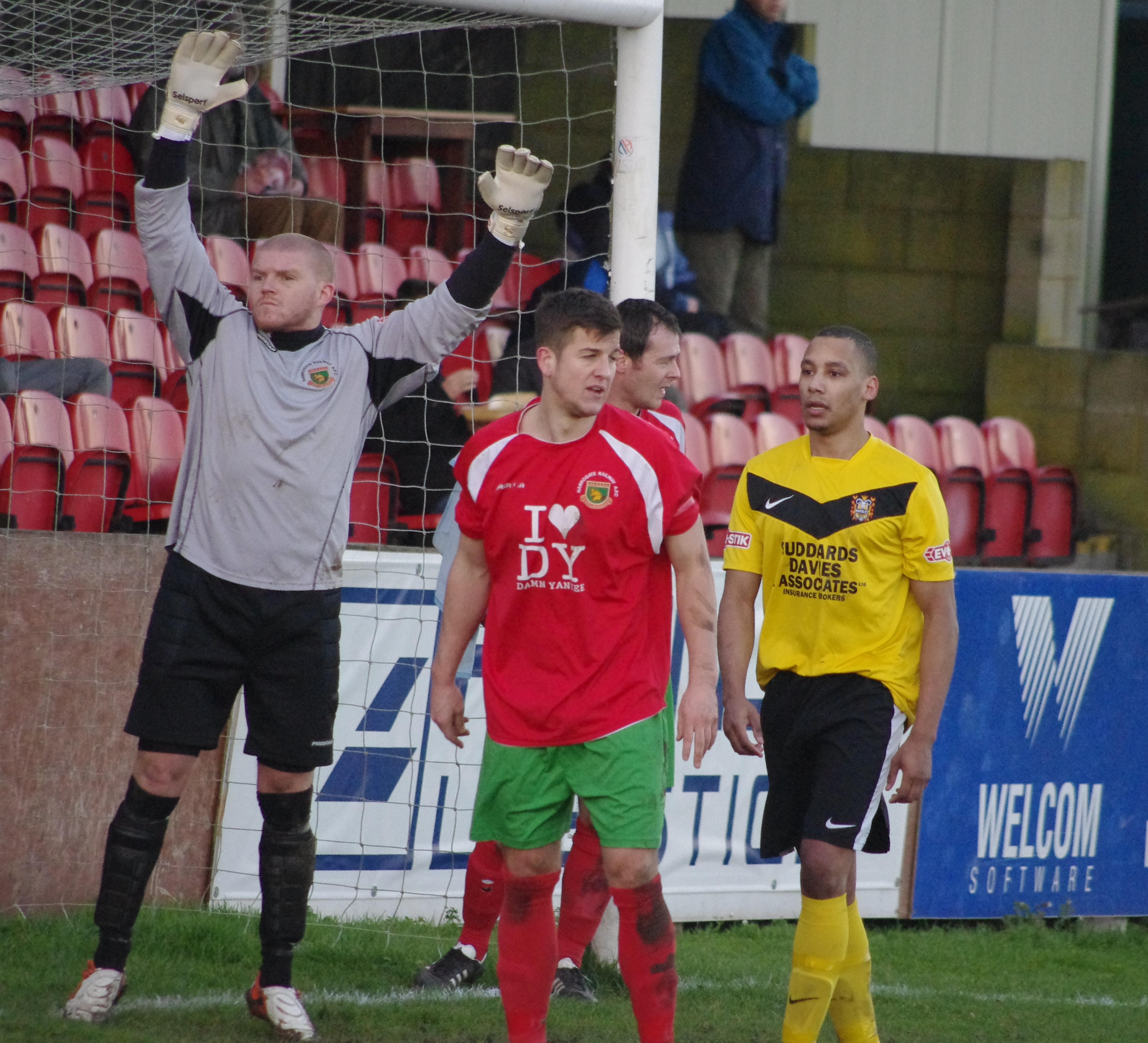 New Ossett Town goalkeeper Sam Dobbs in action for Harrogate Railway