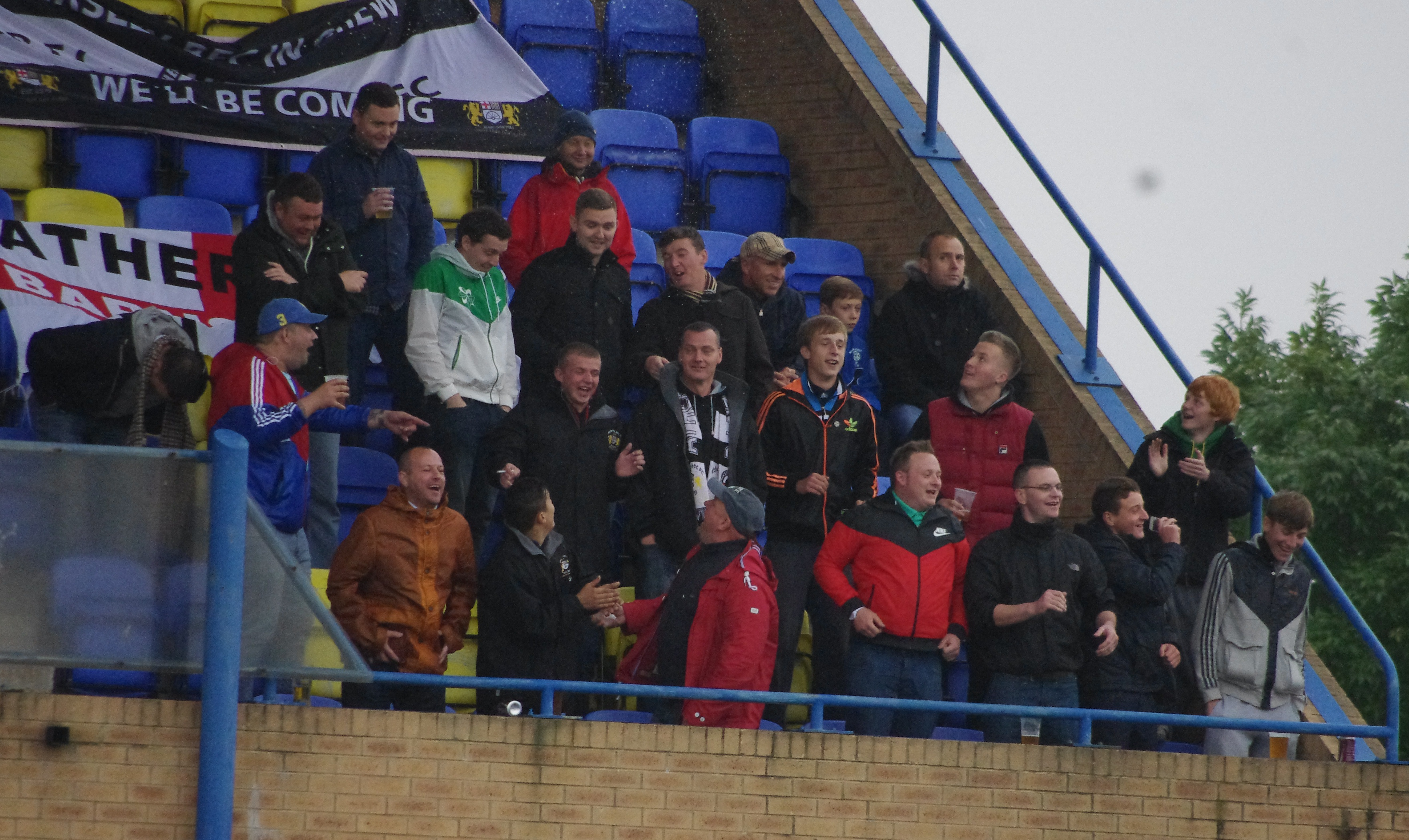 Athersley Recreation supporters at Garforth Town in October