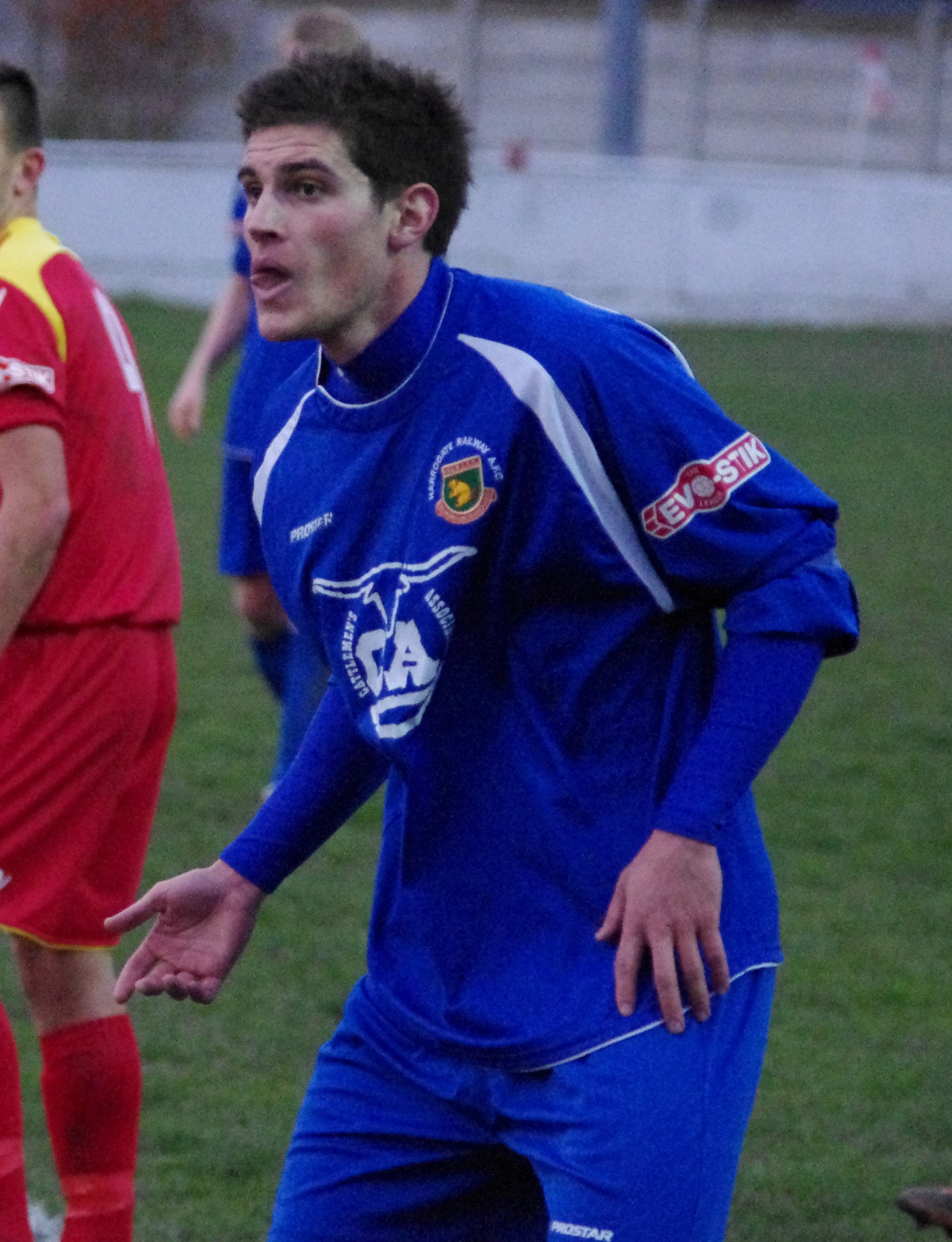 Injured Harrogate Railway left-back Lawrence Hunter scored the winner in their 2-1 victory over Northwich in October