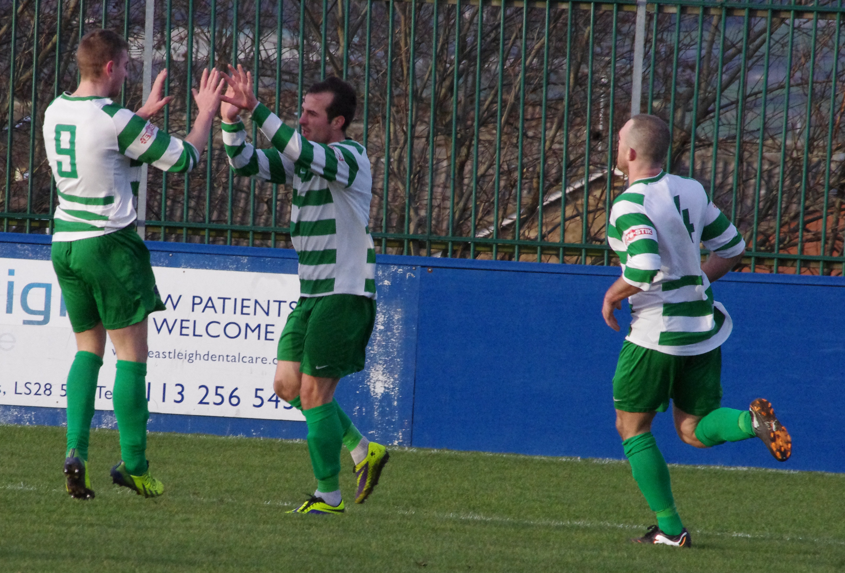 Northwich celebrate Ashley Stott's equaliser