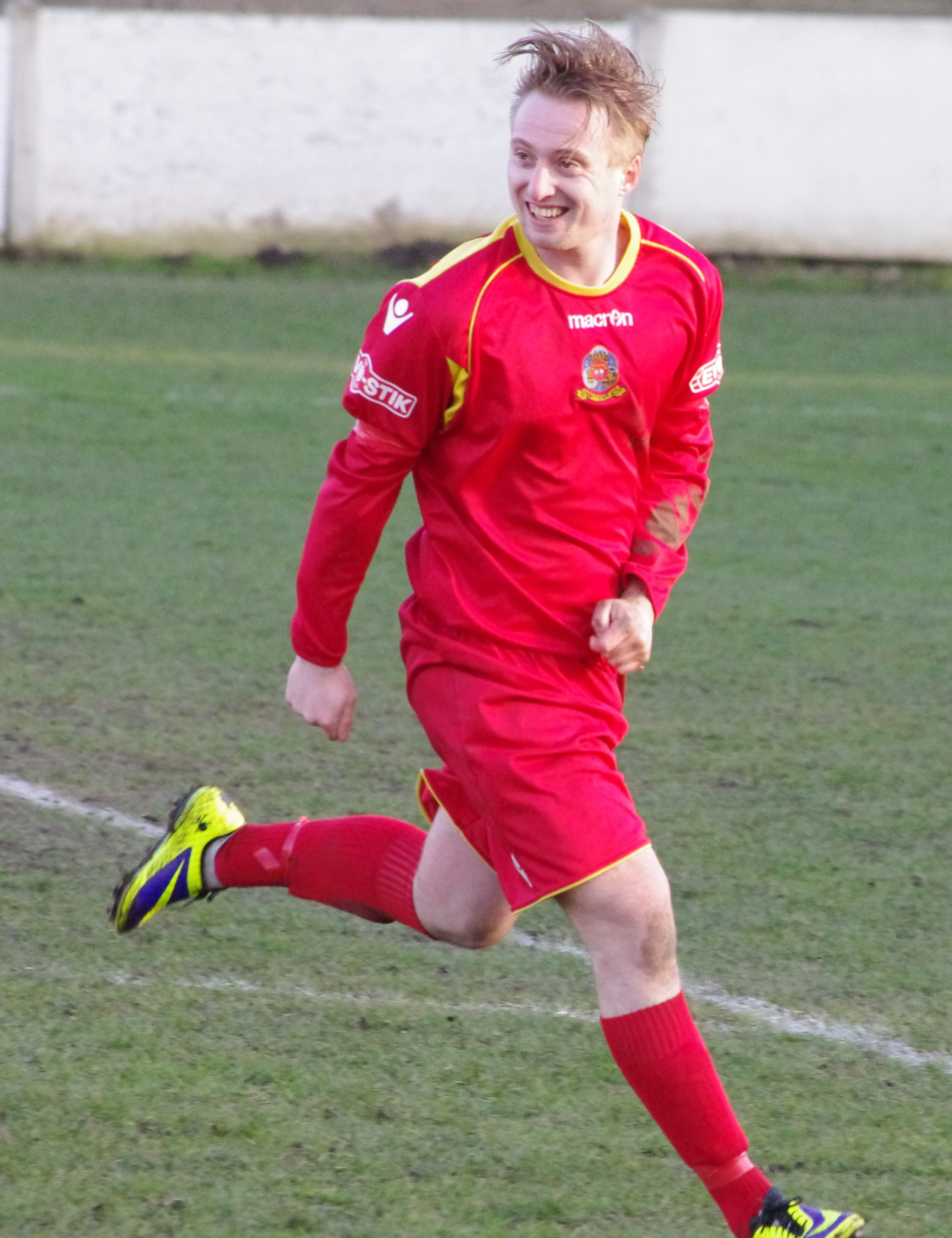 Chris Ovington celebrates his sensational winning goal for Ossett Town