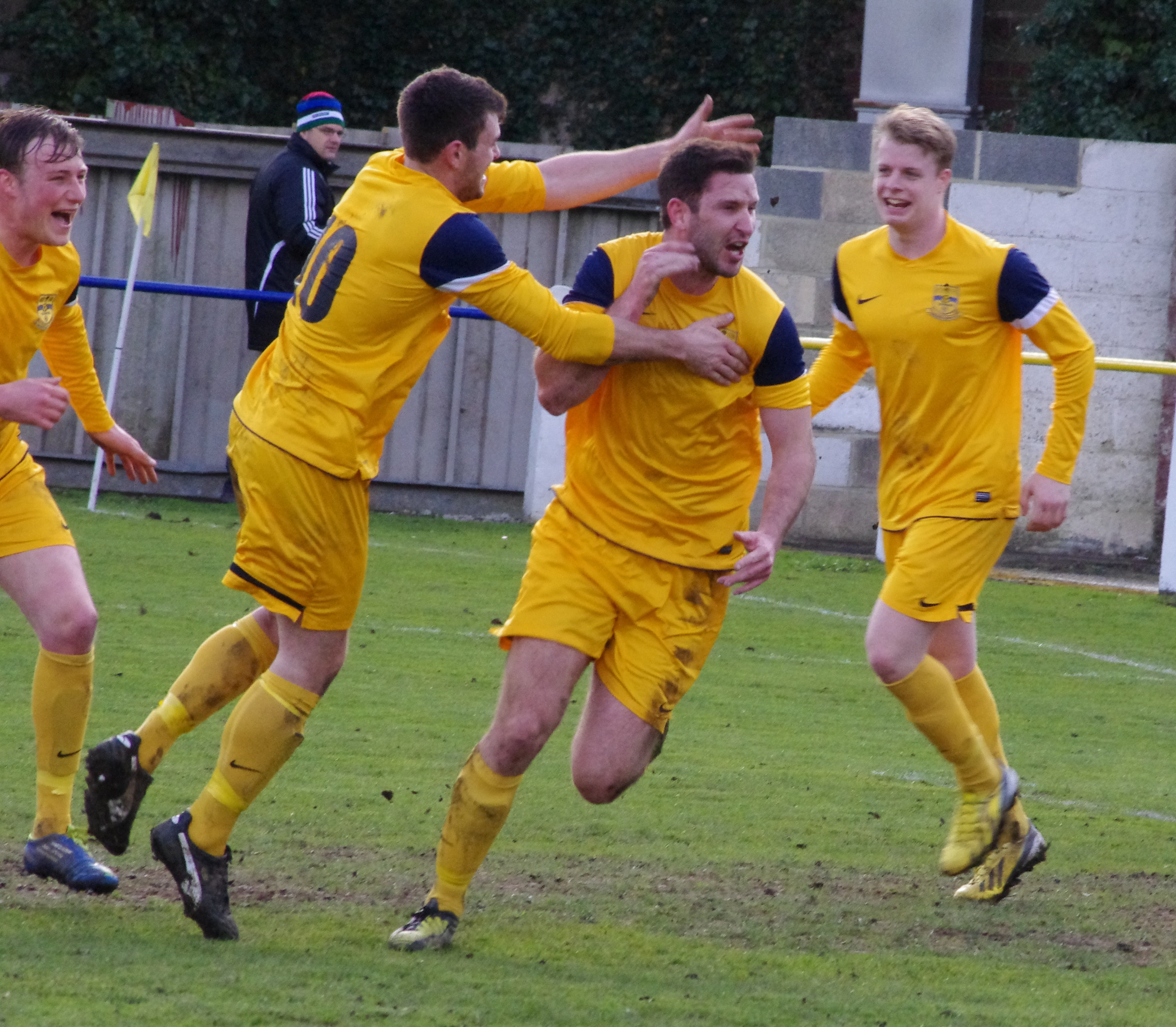 Matt Sparkes celebrating his second goal