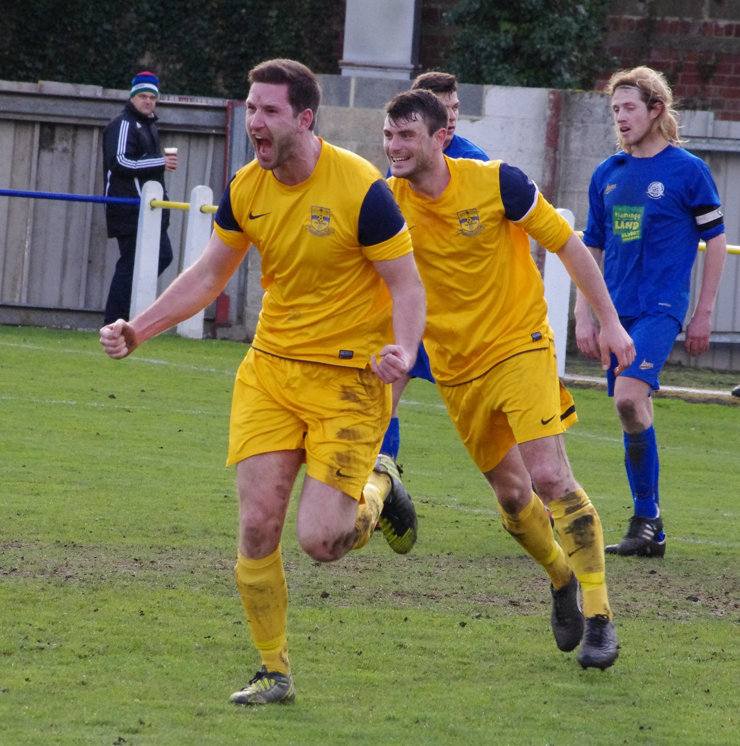 Matt Sparkes celebrates his second goal