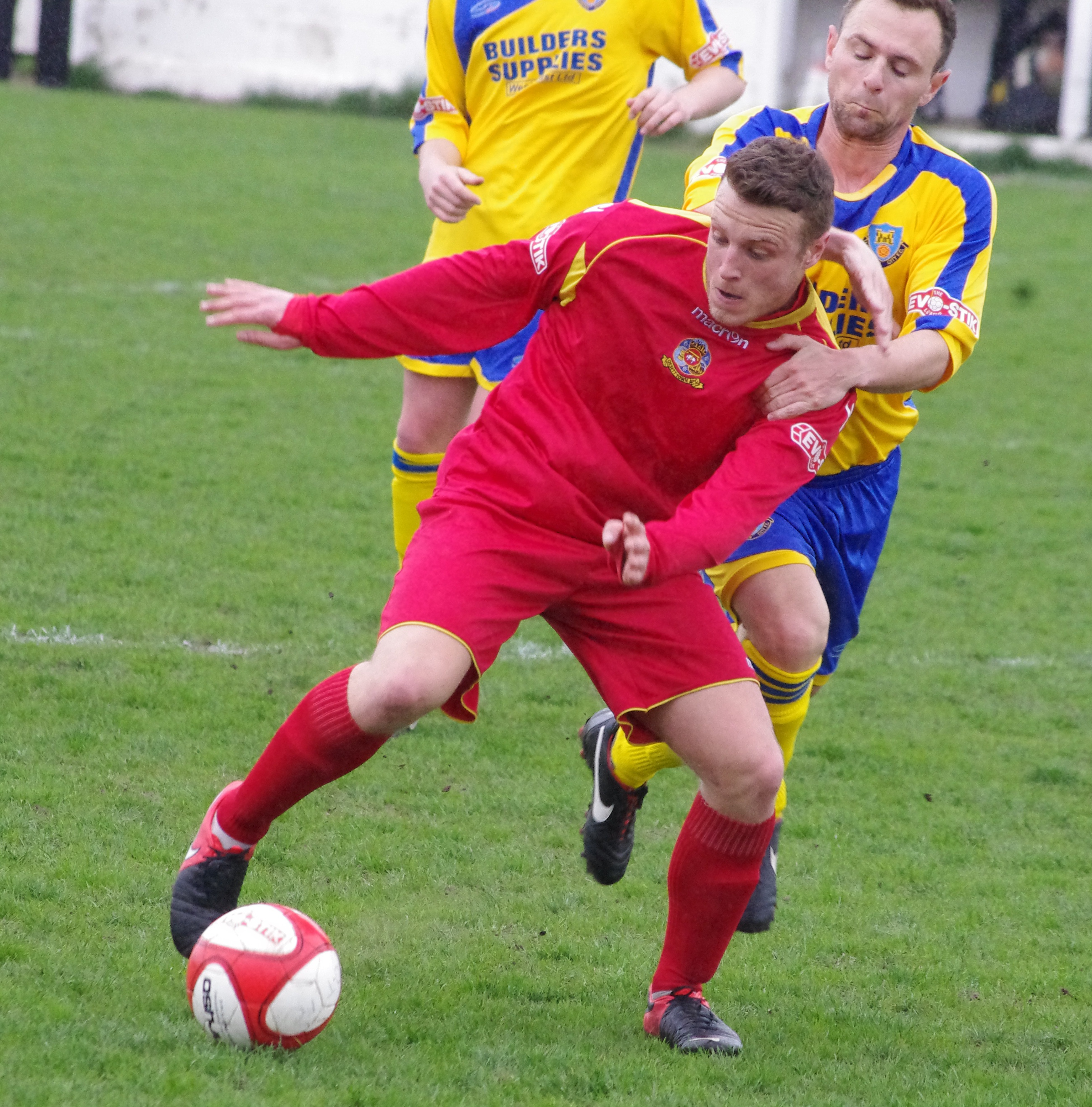 Ryan Williams attempts to start an attack for Ossett Town