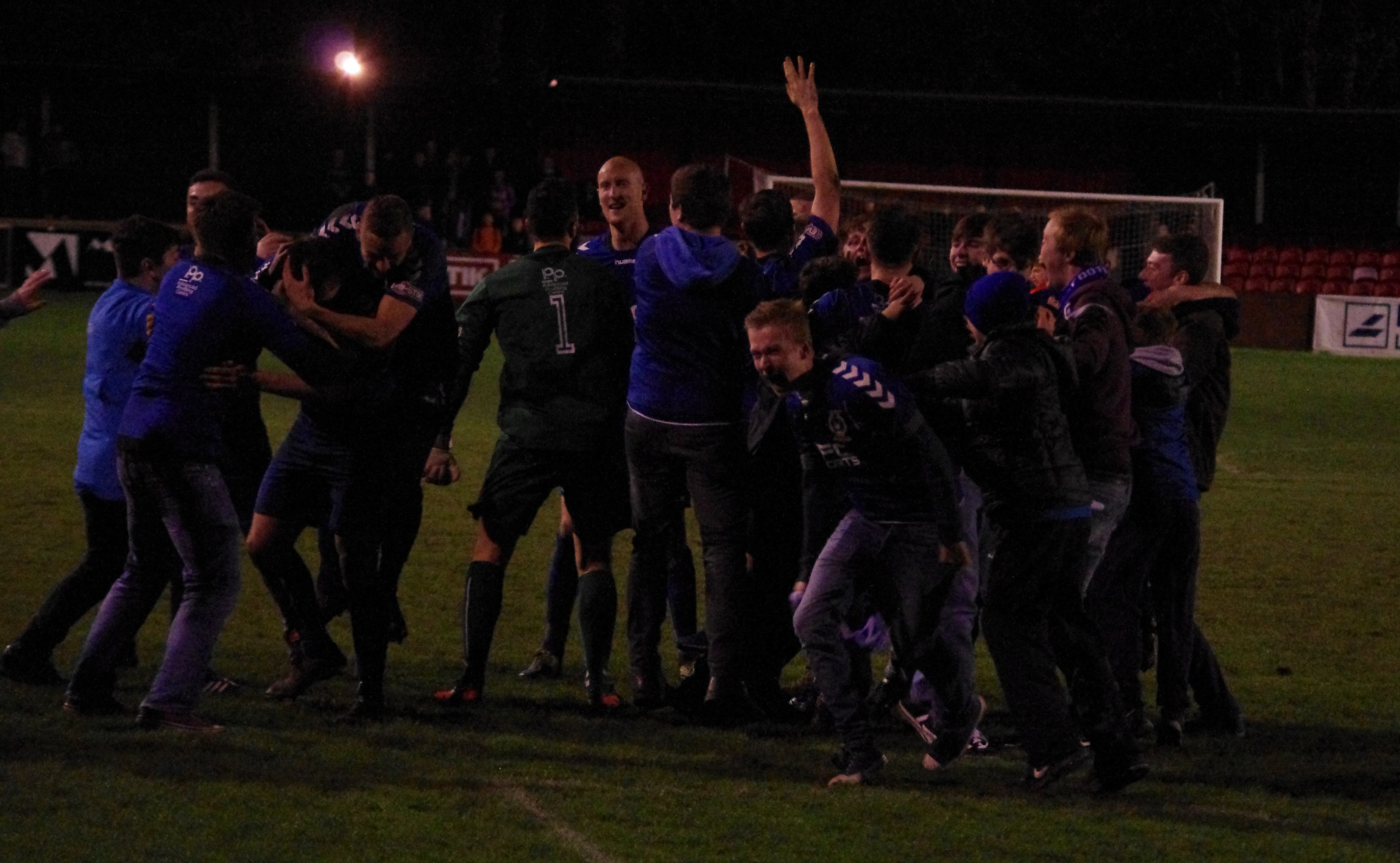 Could one of our Yorkshire sides be enjoying scenes like this when Curzon Ashton won the Evo Stik Division One North at Harrogate Railway