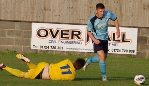 Brad Ricketts in action for Ossett Town