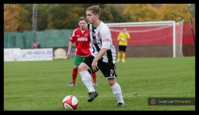 Spennymoor winger Anthony Peacock, who was replaced at half-time, in action. Photo: Caught Light Photography