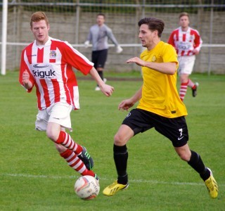 Nostell Miners Welfare captain Simon Poole looks to create an attack late-on