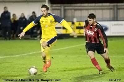 Josh Greening in action for Tadcaster Albion against Cleethorpes. Picture: Ian Parker