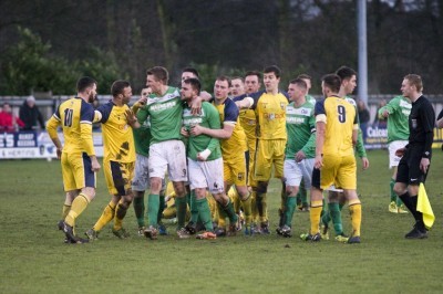 Tempers flare after Charlie Jones' rash challenge on Josh Greening