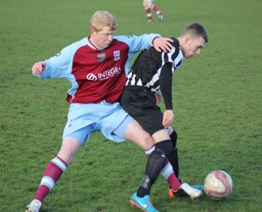 Josh Ingham in action for AFC Emley against Clipstone. Picture: Mark Parson