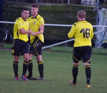 Hallam celebrate Jordan Wasden's equaliser