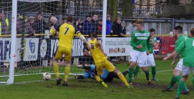 Denny Ingram steers the ball home for Tadcaster's equaliser