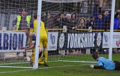 Denny Ingram and Tadcaster fans celebrate