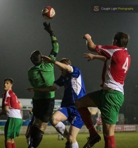 Action from Ramsbottom 3-1 Harrogate Railway. Photo: Caught Light Photography