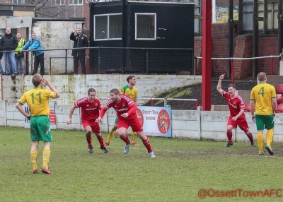 Grant Allott celebrates levelling the game at 2-2. Picture: Mark Gledhill