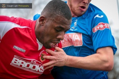 Malachi Farquharson scored both goals in Harrogate Railway in their 2-0 win over Padiham. Picture: Caught Light Photography