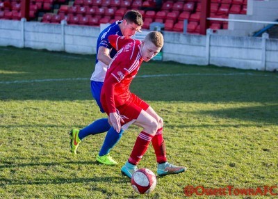 Joe Brennan scored Ossett Town's second goal in the 2-0 win at Lancaster. Photo: Mark Gledhill