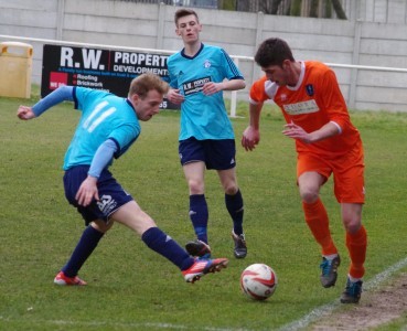 Hemsworth winger Adam Wilson tackles Louth's Jamie Coulson