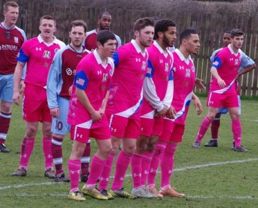 Eccles hill United prepare for Leonard's free kick