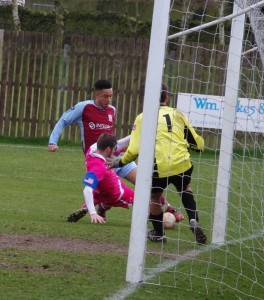 James Voissey was harshly deemed to have fouled Ruben Jerome late on for the Emley penalty