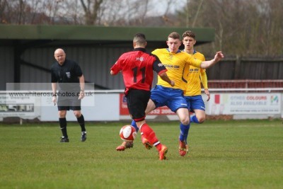 Paul Haigh tries to change Stocksbridge's luck during the 6-0 defeat to champions-elect Mickleover. Picture: whiterosephotos.co.uk