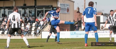 Former Leeds United defender Matt Heath adds the second goal. Picture: Caught Light Photography