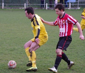 Goal-scorer Colin Heath controls the ball