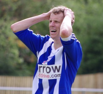 Big blow: New Hemsworth striker Shane Kelsey broke his foot on his debut