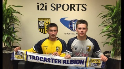 Calum Ward (left) and goalkeeper Pete Lawrie are staying with Tadcaster