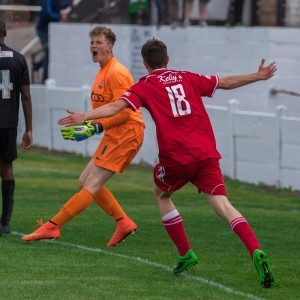 Tom Smith celebrates his goal. Picture: Mark Gledhill