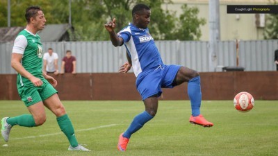 Roy Fogarty nips into score after a comedy of errors from Darlington. Picture: Caught Light Photography