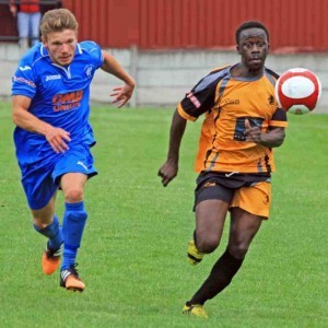 Gibril Bojang scored Ossett Albion during their victory over Guiseley