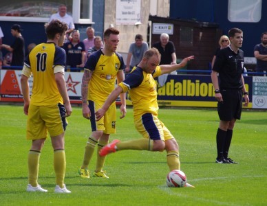 Jimmy Beadle fires his free kick home