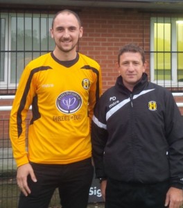 New Handsworth signing David Haggerty with Peter Duffield