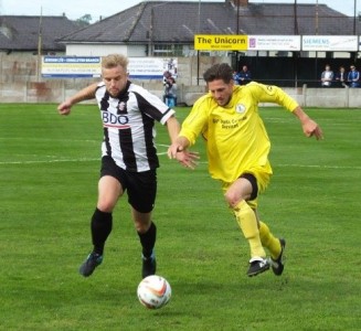 Nostell goal-scorer Simon Poole on the attack. Picture: Malcolm Lumb