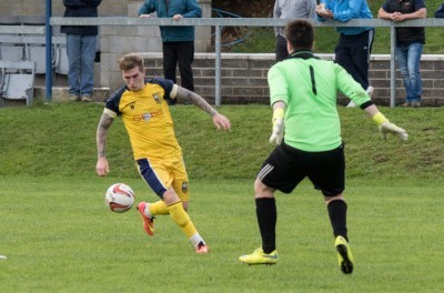 George Conway prepares to score Tadcaster's third goal. Picture: Ian Parker