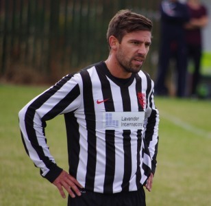 Duncan Richards was one of two Penistone players sent off close to half-time in the defeat at AFC Emley