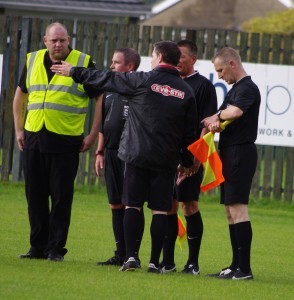 Stocksbridge manager Chris Hilton gave his view on the red card to referee Nigel Smith at the end of the game