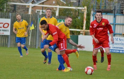 Action from Stocksbridge 1-0 Tividale. Picture: Gllian Handisides