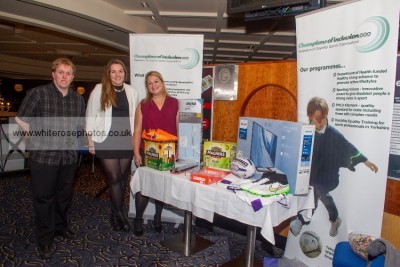 NLY's James Grayson with Disability Sport Yorkshire's Amy Johnson and Grosvenor Casino's Charlotte Scoular. Picture: White Rose Photos