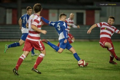 Jack Stockdill fires the spectacular equaliser home from 30-yards. Picture: Caught Light Photography