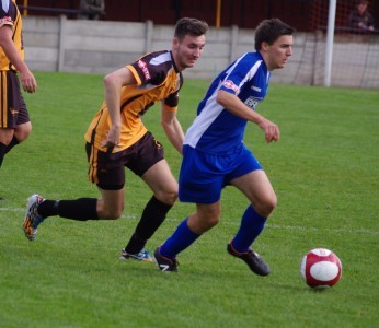 Connor Brunt (left) scored  Ossett Albion's winner against Farsley.