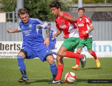 Jordan Outerbridge made his debut for Garforth in midweek. Picture: Caught Light Photography