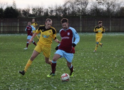 Alex Hallam got both goals in AFC Emley's win over Knaresborough. Picture: Mark Parsons